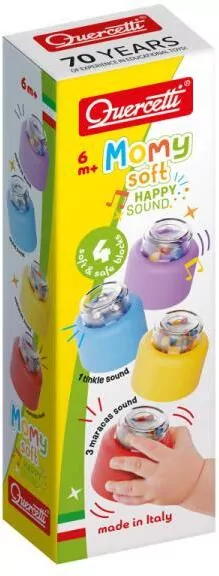 Klocki Momy Soft miękkie z grzechotką 4el - tantis.pl
