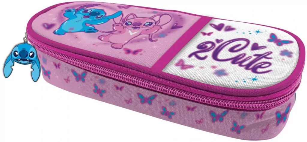 Piórnik szkolny z klapką Stitch Pink - tantis.pl