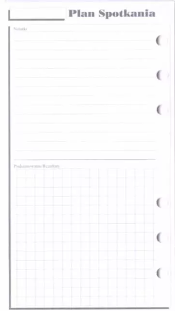 Wkład do organizera ST. Plan spotkań - tantis.pl