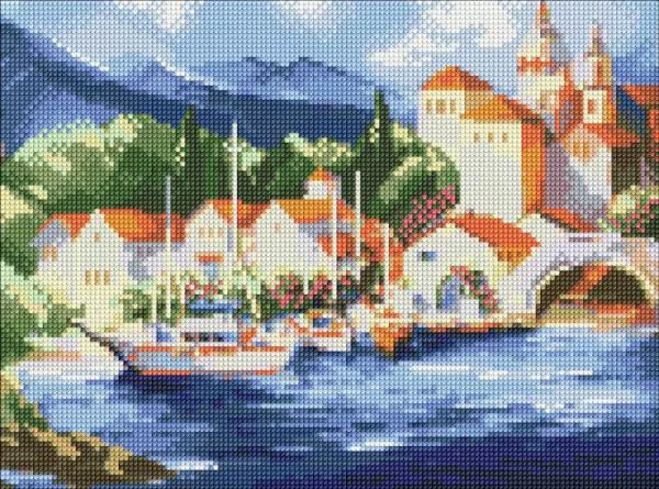 Diamentowa mozaika - U podnóża gór 30x40cm - tantis.pl