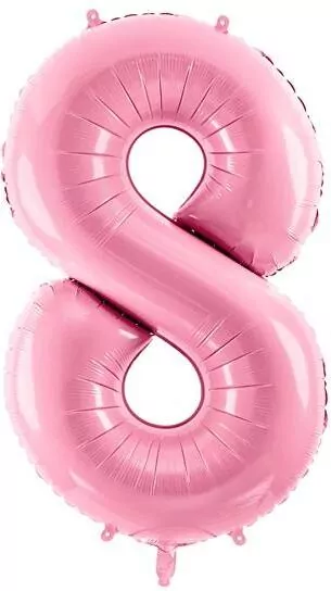 Balon foliowy 8 różowy 86cm - tantis.pl