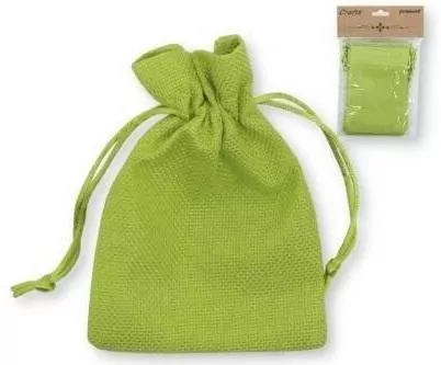 Woreczki jutowe zielone 7x10cm, 6 sztuk - tantis.pl