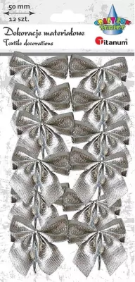 Kokarda materiałowa 50mm. Srebrna