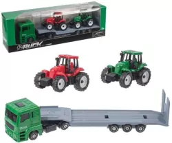 Ciężarówka z naczepą z traktorami