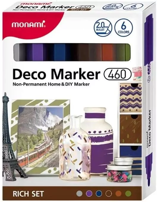 Markery akrylowe Deco Marker 6kol rich MONAMI - tantis.pl