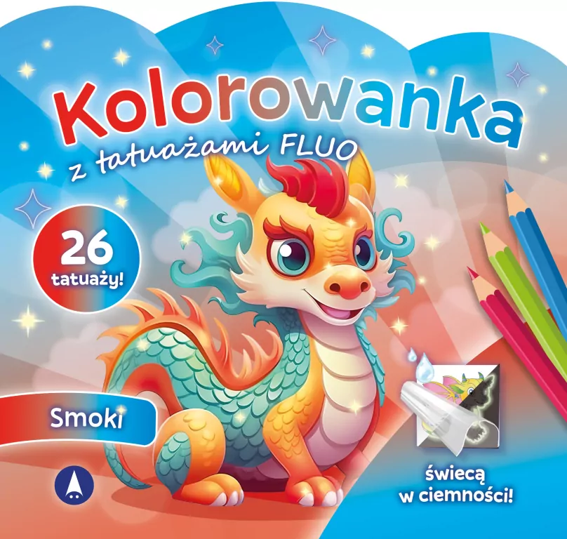 Kolorowanka z tatuażami fluo Smoki - tantis.pl
