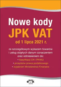 Nowe kody JPK VAT od 1 lipca 2021