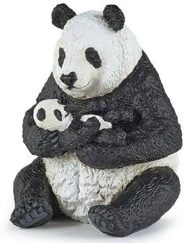 Panda siedząca z młodymi, 6x7x8cm - tantis.pl