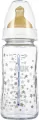 NUK. First Choice.  Butelka szklana 240 ml. 0-6 miesięcy. Gwiazdki - tantis.pl