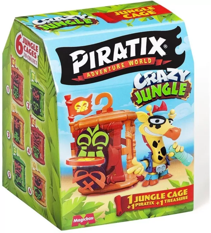 Piratix Crazy Jungle Klatka Kryjówka + Figurka 1szt.mix - tantis.pl