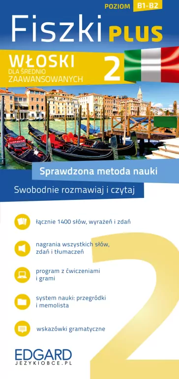 Włoski Fiszki PLUS dla średnio zaawansowanych 2 - tantis.pl