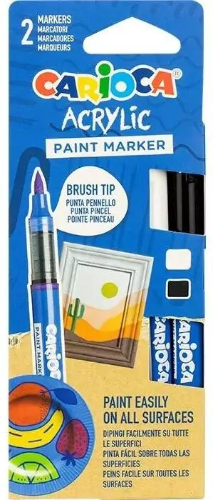 Markery akrylowe z pędzelkiem 2 kolory CARIOCA - tantis.pl