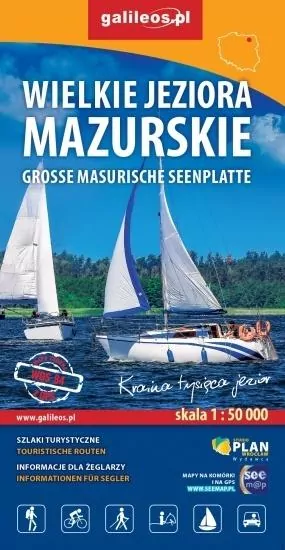 Mapa turystyczna.  Wielkie Jeziora Mazurskie 1:50 000 - tantis.pl