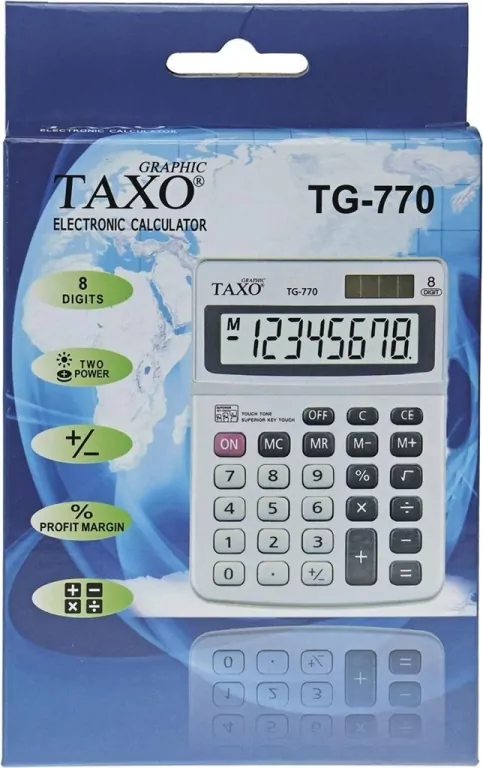 Kalkulator na biurko TG-770 srebrny - tantis.pl