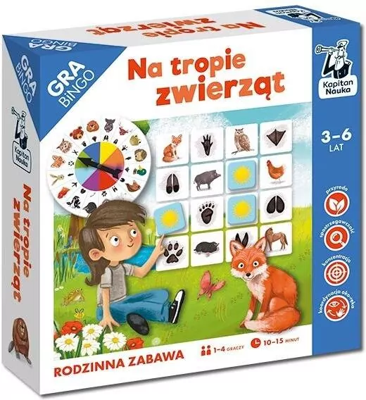 Kapitan Nauka. Na tropie zwierząt. Gra bingo - tantis.pl