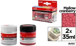 Farba akrylowa malinowa + środek do spękań 2x35ml