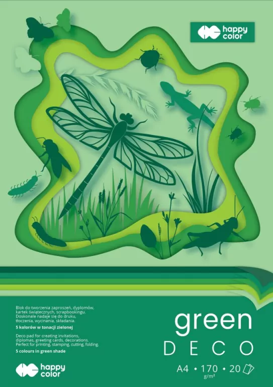 Blok Hobby Deco Green A4/20K 170g HAPPY COLOR - tantis.pl