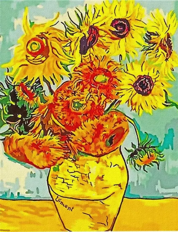 Malowanie po numerach: Słoneczniki Van Gogh 40 x 50 - tantis.pl