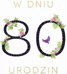 Karnet Swarovski kwadrat: Urodziny 80