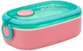 Śniadaniówka Aqua Pure + sztućce mint/pink ASTRA - tantis.pl