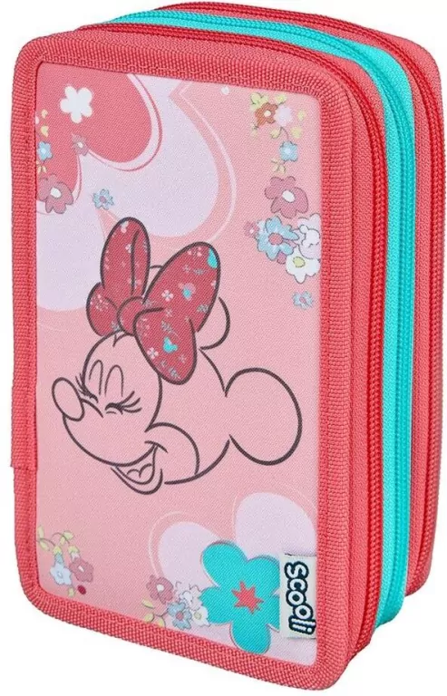 Piórnik potrójny z wyposażeniem Myszka Minnie - tantis.pl
