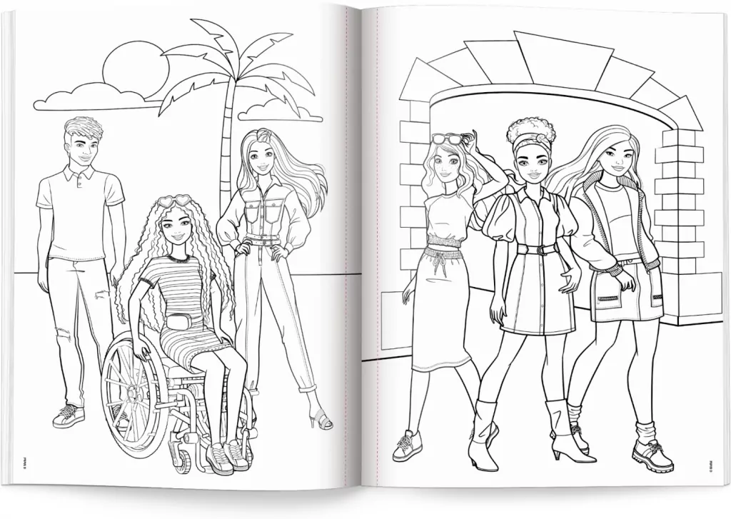 Barbie. Megakolorowanka. Brokatowe naklejki - tantis.pl