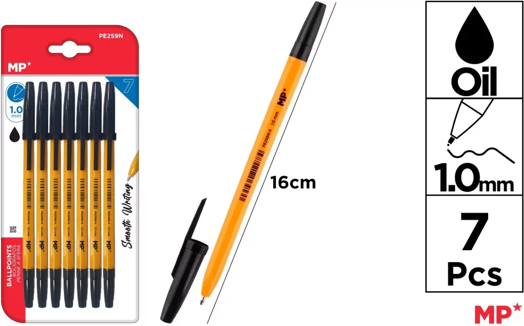 Długopis 1mm niebieski 7szt - tantis.pl