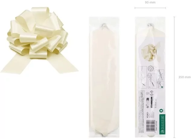 Kokarda dekoracyjna DIY złamana biel 30cm - tantis.pl