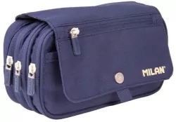 MILAN. Piórnik 3 komory z klapką 1918 niebieski