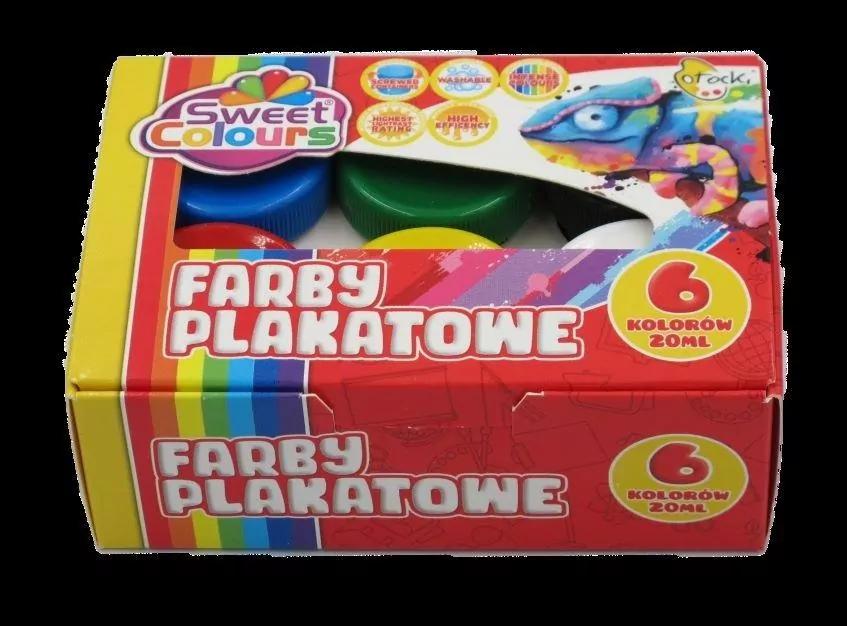 Farby plakatowe 6 kolorów, 20ml - tantis.pl