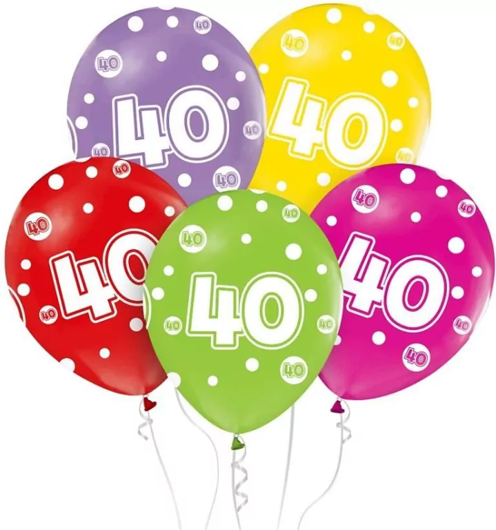 Balony 30cm. Liczba 40 urodziny - tantis.pl