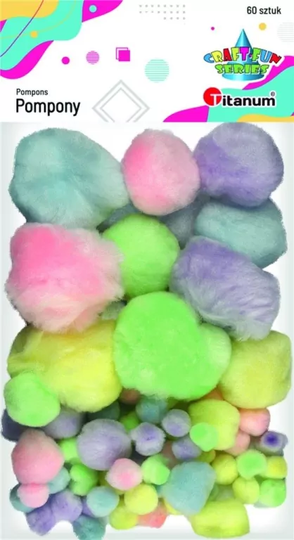 Pompony akrylowe, mix kolorów pastelowych - tantis.pl