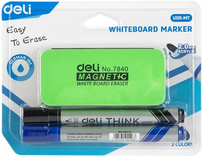 Marker suchościeralny 2mm + gąbka DELI - tantis.pl