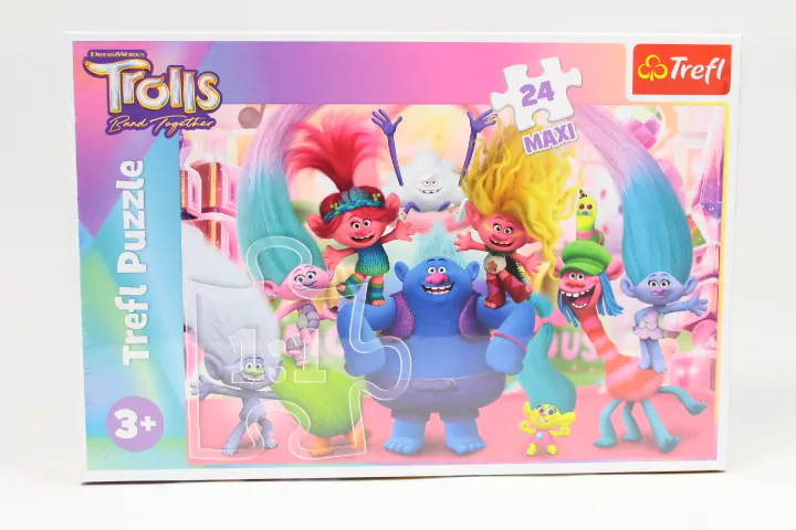 Puzzle 24 maxi W świecie Trolli TREFL - tantis.pl