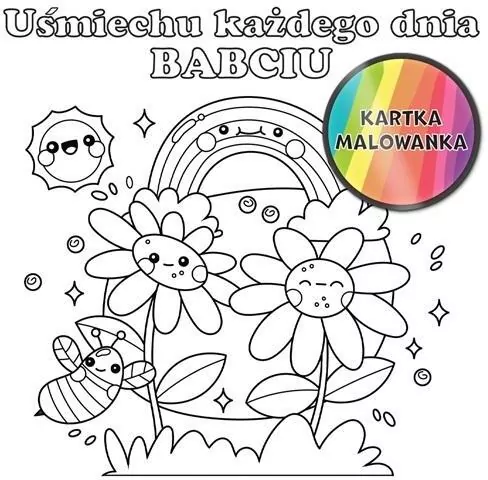 Karnet KW Kolorowanka tęcza Babcia - tantis.pl