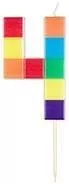 Świeczka urodzinowa 7cm. Cyfra 4 klocki - tantis.pl