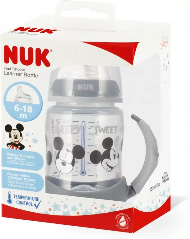 NUK. Butelka 150ml. 6-18 miesięcy. Myszka Miki - tantis.pl