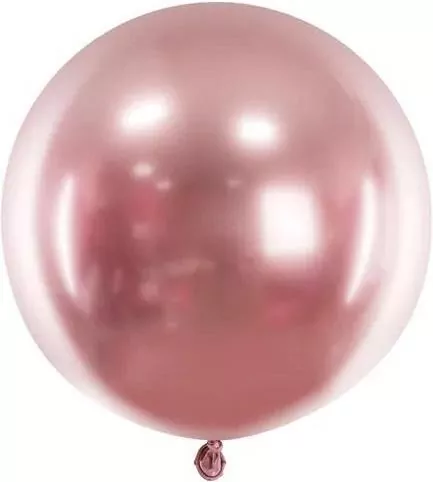 Balon okrągły. Glossy różowe złoto 60cm - tantis.pl