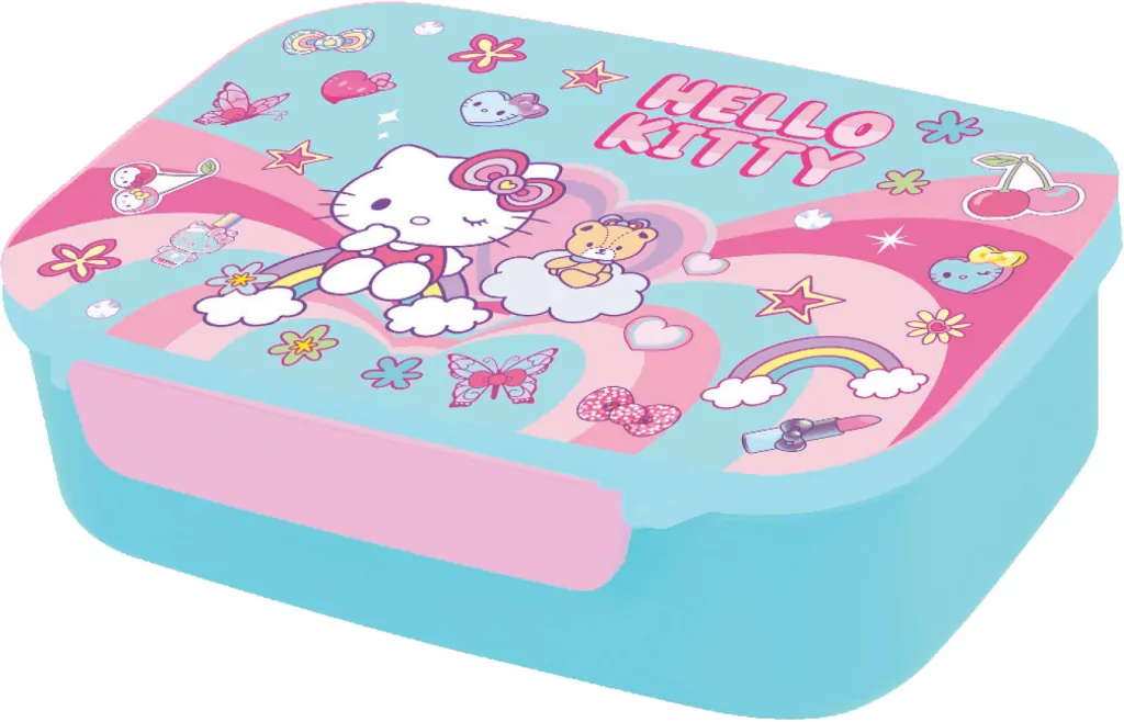 Śniadaniówka z przegródką Hello Kitty Foodyx blue pink - tantis.pl