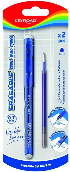 Długopis wymazywalny 0,7mm + wkład niebieski Keyroad - tantis.pl