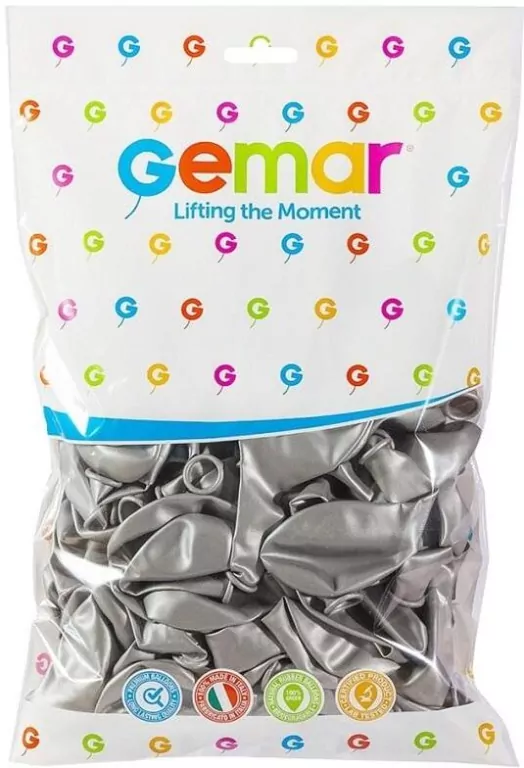 Balony metaliczne. Srebrne 30cm - tantis.pl