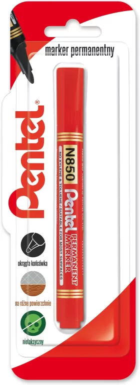 Marker permenentny z okrągłą końcówka N850 czerwony 1 szt. - tantis.pl