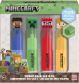Zestaw 4 flamastrów z topperem 3D Minecraft MC00058 - tantis.pl