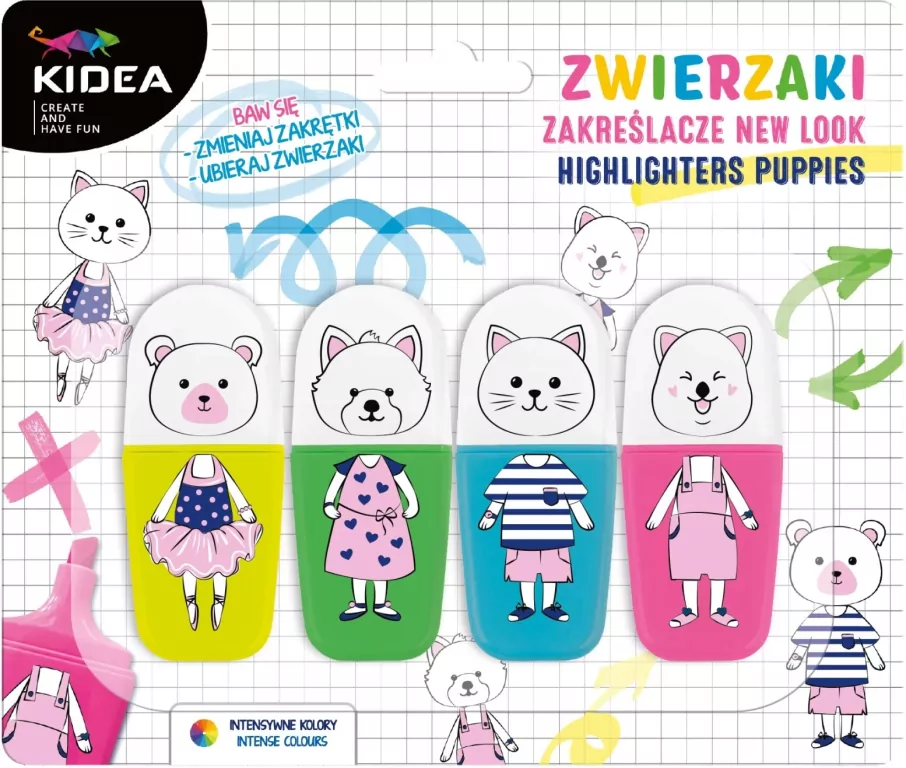 Zakreślacze zwierzaki - new look KIDEA - tantis.pl