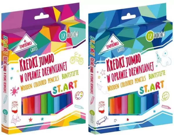 Kredki Jumbo St.Art. 12 kolorów + temperówka - tantis.pl