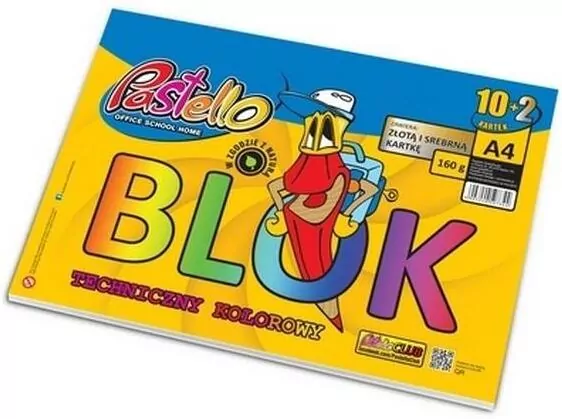Blok techniczny A4 160g kolorowy 12 kartek - tantis.pl