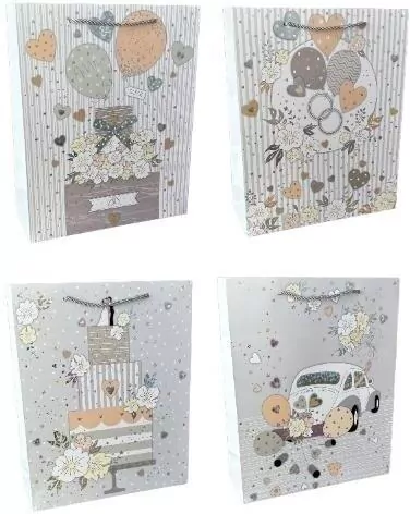 Torebka prezentowa 31x42x12cm Ślub MIX - tantis.pl
