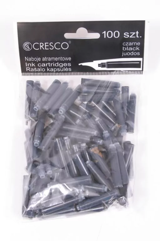 Cresco. Naboje do piór czarne, 100 sztuk - tantis.pl