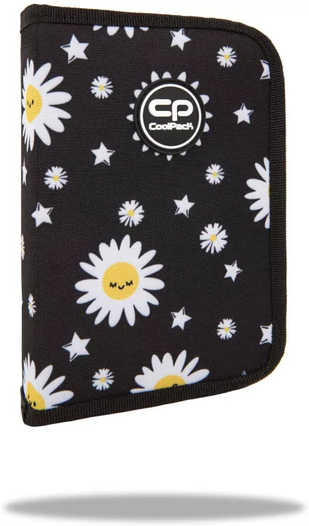 Piórnik jednoklapkowy bez wyposażenia Coolpack Clipper Daisy Black - tantis.pl