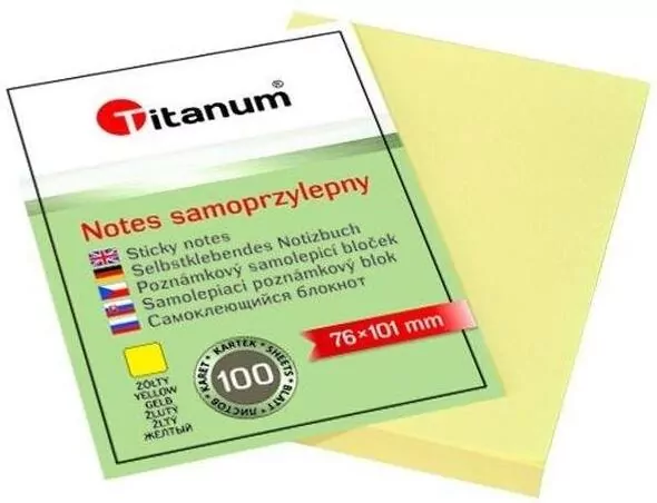 Notesy samoprzylepne Titanum 76x101 mm - tantis.pl